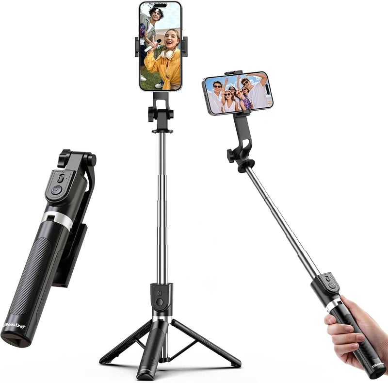 UBeesize Selfie Stick Tripod for iPhone and Android, 52'' Extendable Phone Tripod Stand with Remote, Portable Selfie Sticks with Phone Holder for Video Recording & Travel - Image 1